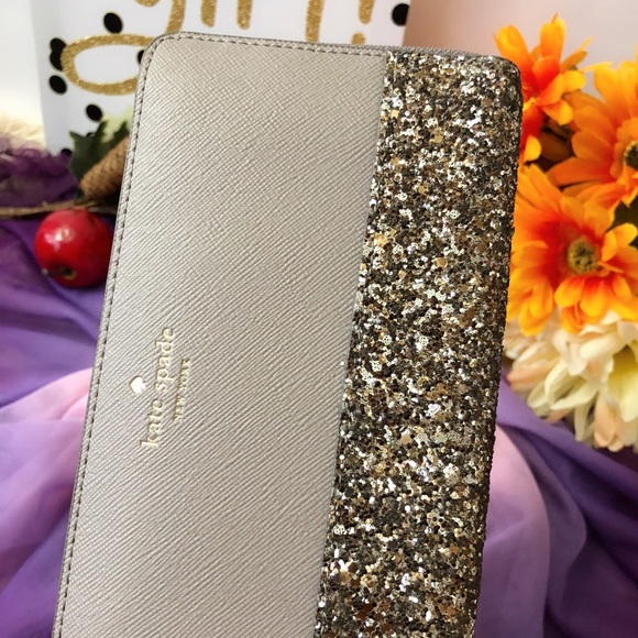 ๐NWT Kate Spade Greta Court Neda Glitter Wallet - Picture 6 of 8